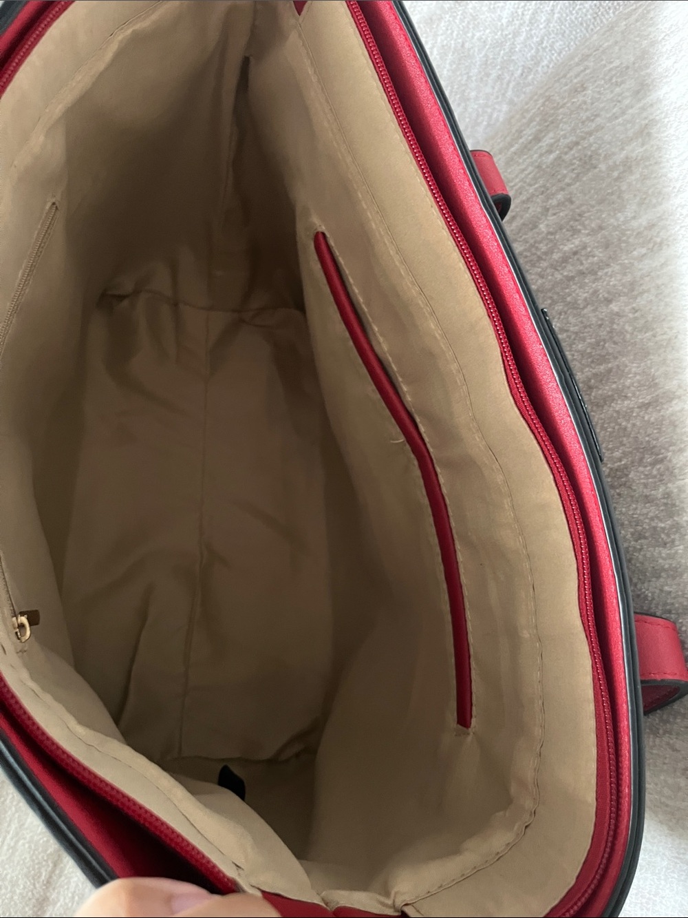 Bagallini | NWOT | Elegant Tan and Red Tote Bag Set - Picture 10 of 11